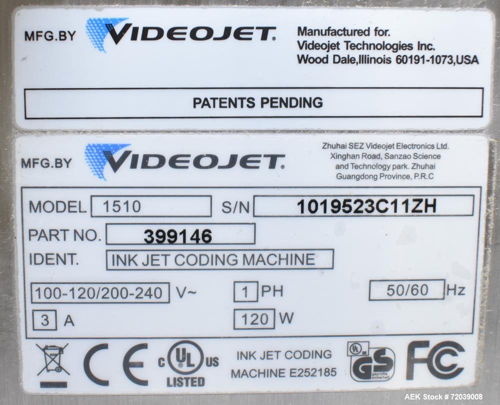 Video Jet Model 1510 Ink Jet Coder